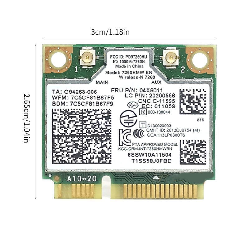 Card Mạng wifi shas 7260hmw 04x6011 Cho laptop k4350 k4250 b5400 m5400 m4400s