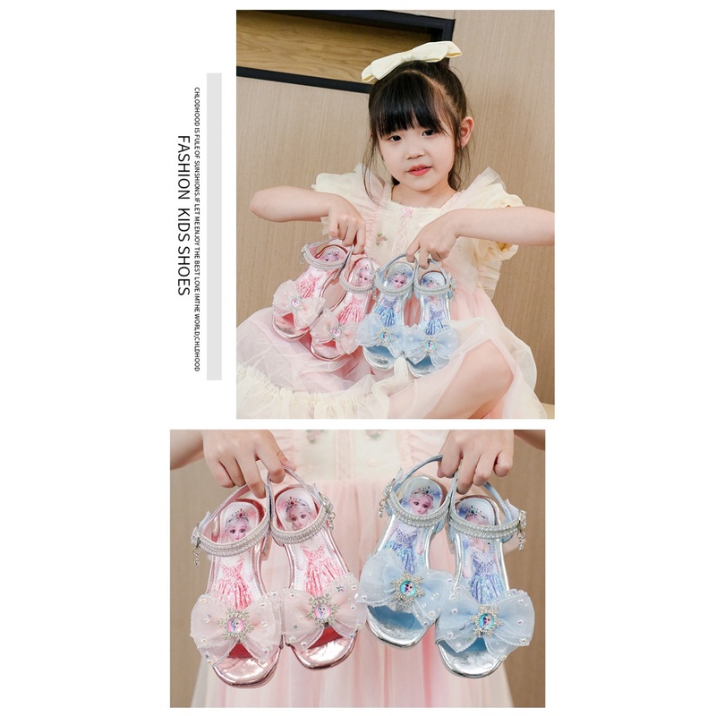Xăng đan công chúa đính đá pha lê mẫu mới 2023 thời trang mùa hè cho bé gái
