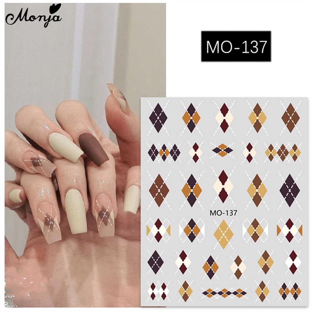 Monja Nhãn Dán Trang Trí Móng Tay 3d Hình Thu Đông