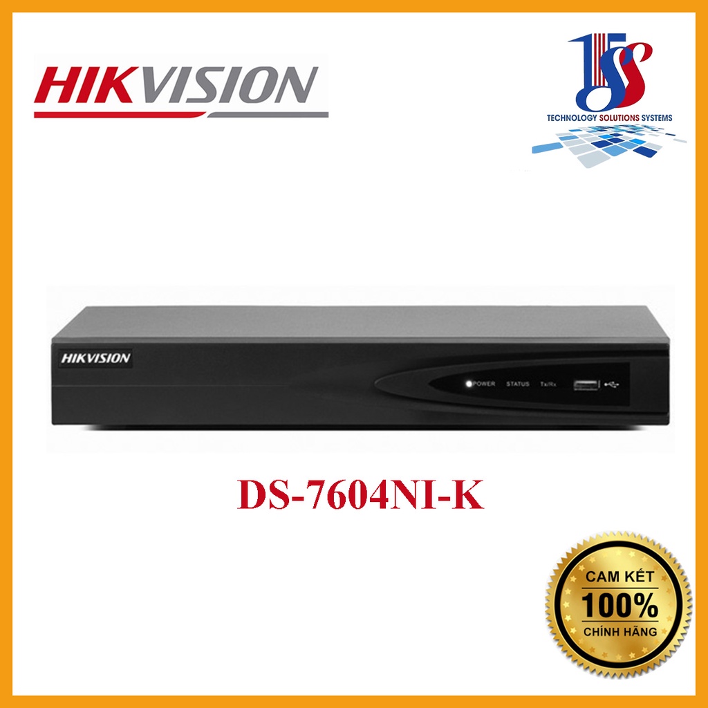 Đầu ghi Hikvision IP DS-7604NI-K 4 kênh (hỗ trợ camera 8MP) - hàng chính hãng bảo hành 24 tháng