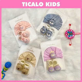 Set mũ tuban và tất cho bé sơ sinh từ 3-5kg