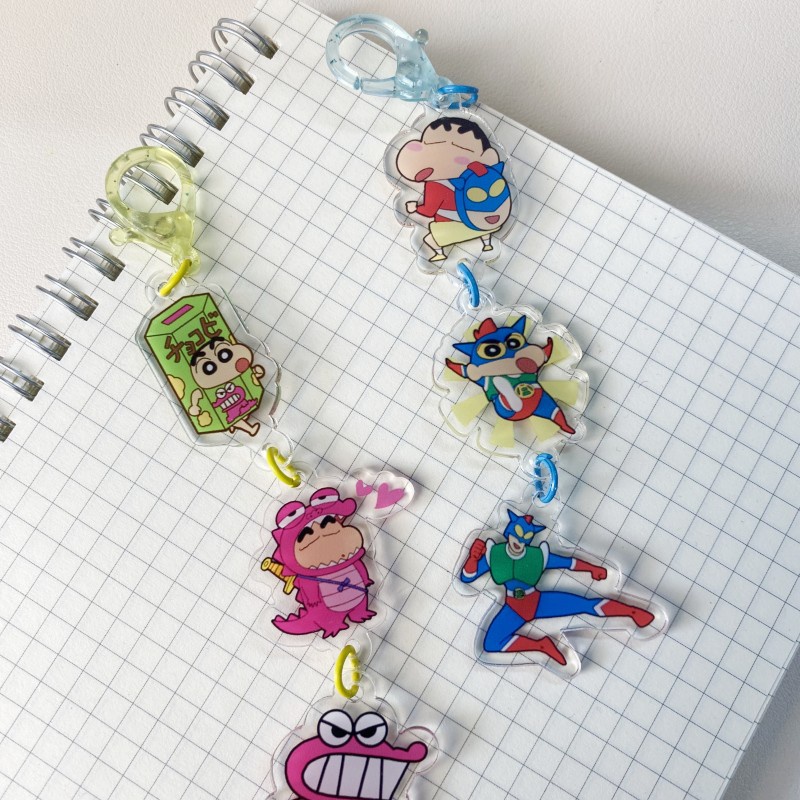 Móc Khóa Hình Cậu Bé Bút Chì / Siêu Nhân shin-chan Bằng acrylic Có Thể Treo Làm Quà Tặng