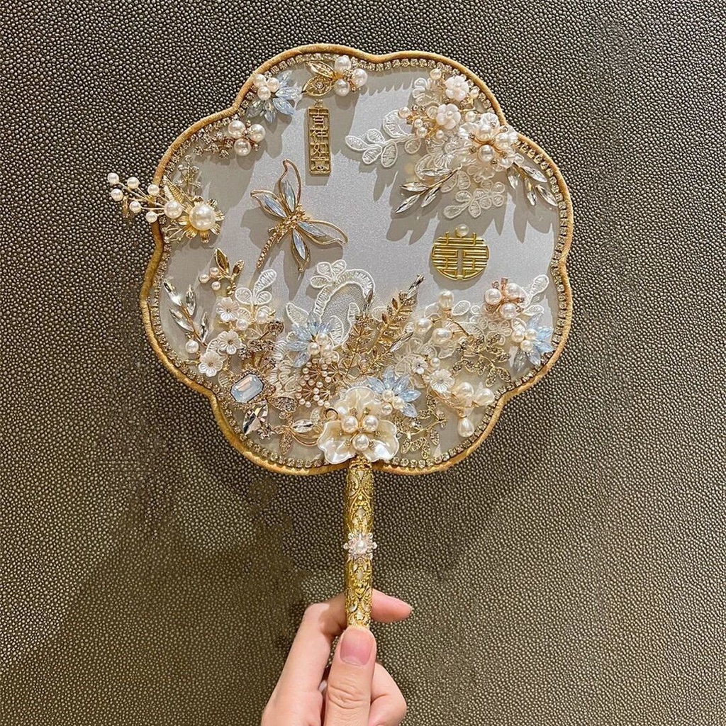 Quạt Cầm Tay handmade Phong Cách Trung Hoa Cho Đám Cưới / Sinh Nhật