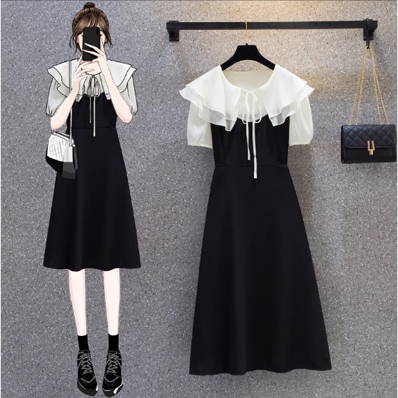 🌸Hàng Order🌸Váy Đầm Bigsize Tay Voan Cổ Bèo Tầng Dáng Dài Xoè Tiểu Thư Nữ Tính🌸Hàng Quảng Châu