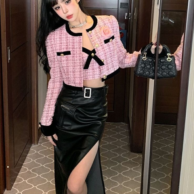 Aunt Áo Khoác cardigan Dáng Ngắn Thời Trang Mùa Thu 2023 Phong Cách Mới Ngọt Ngào Cho Nữ