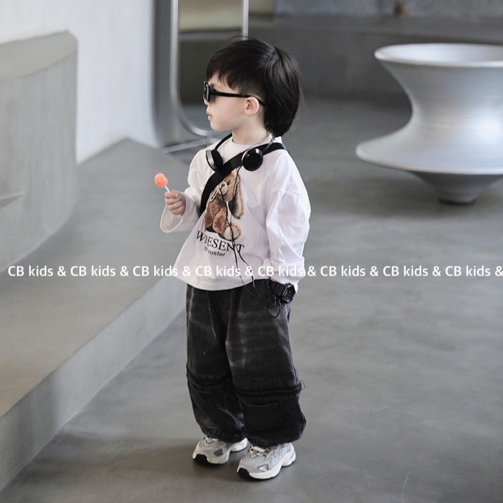 BỘ ÁO TAY DÀI QUẦN JEAN HIP HOP BÉ TRAI 10-30KG