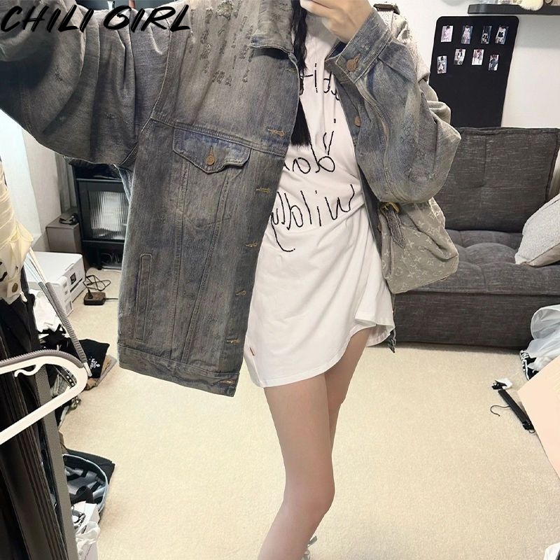 CHILI GIRL áo khoác dù áo khoác bomber comfortable Fashion chic Phong cách WJK23000HS 40Z231007
