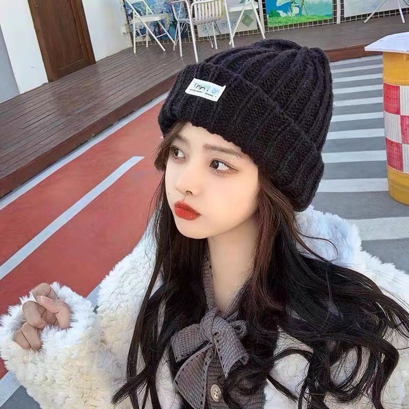 Mũ Len Dệt Kim Dày Dặn Giữ Ấm Mùa Đông Phong Cách Thời Trang Nhật Hàn