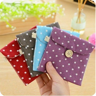 [HÀNG CÓ SẴN] Túi đựng băng vệ sinh họa tiết chấm bi nhỏ xinh cho nữ