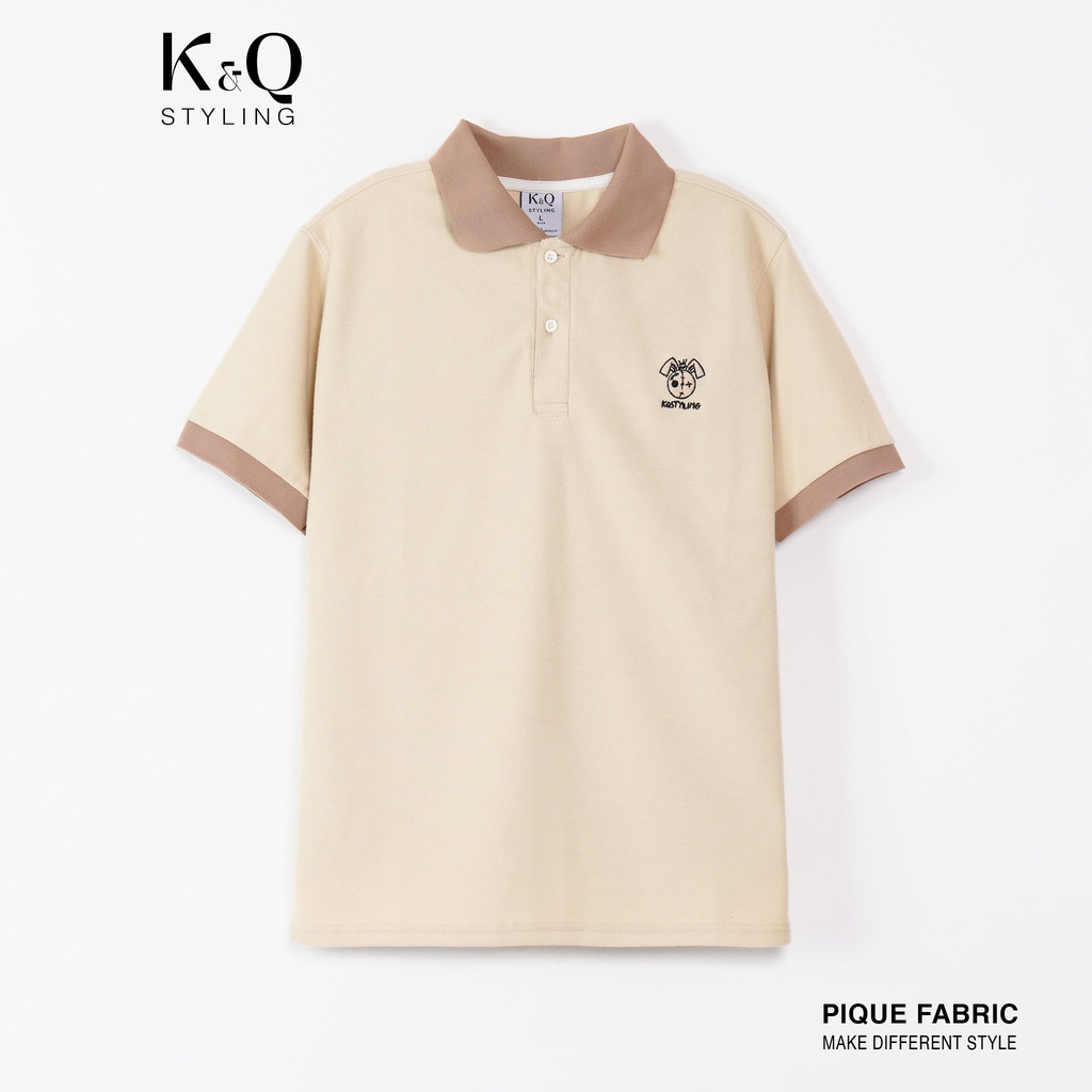 Áo polo pique KQSTYLING basic kem premium