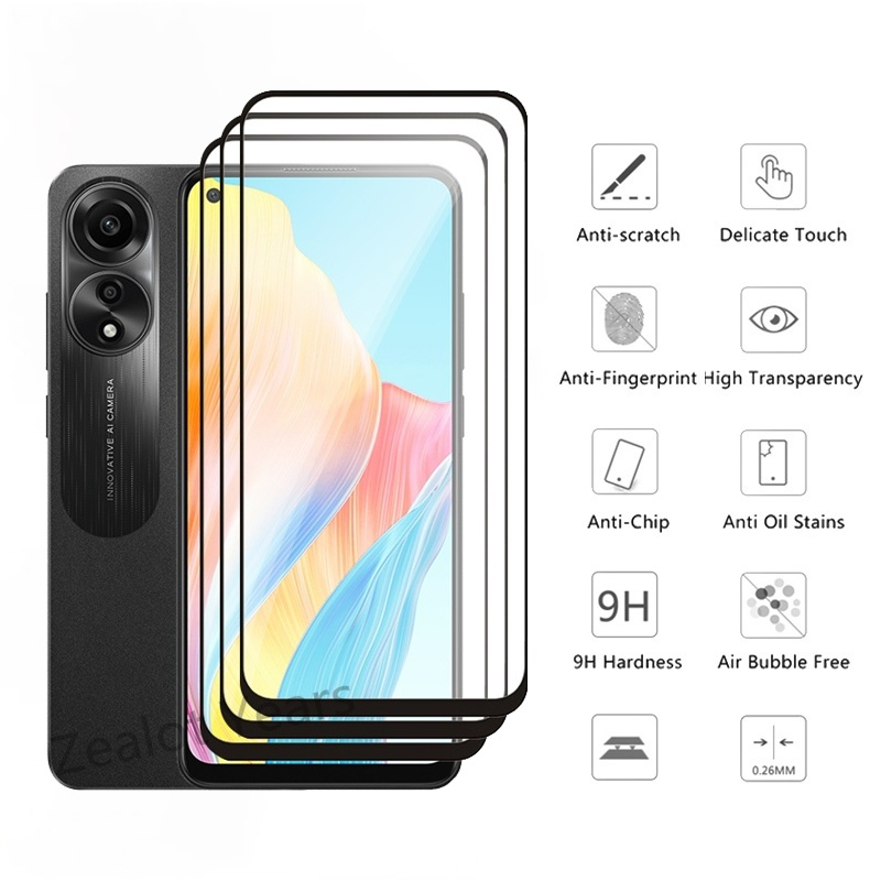Kính Cường Lực 9h Bảo Vệ Màn Hình Cho oppo a78 a98 a17 a17k reno8 t reno 8t reno8t