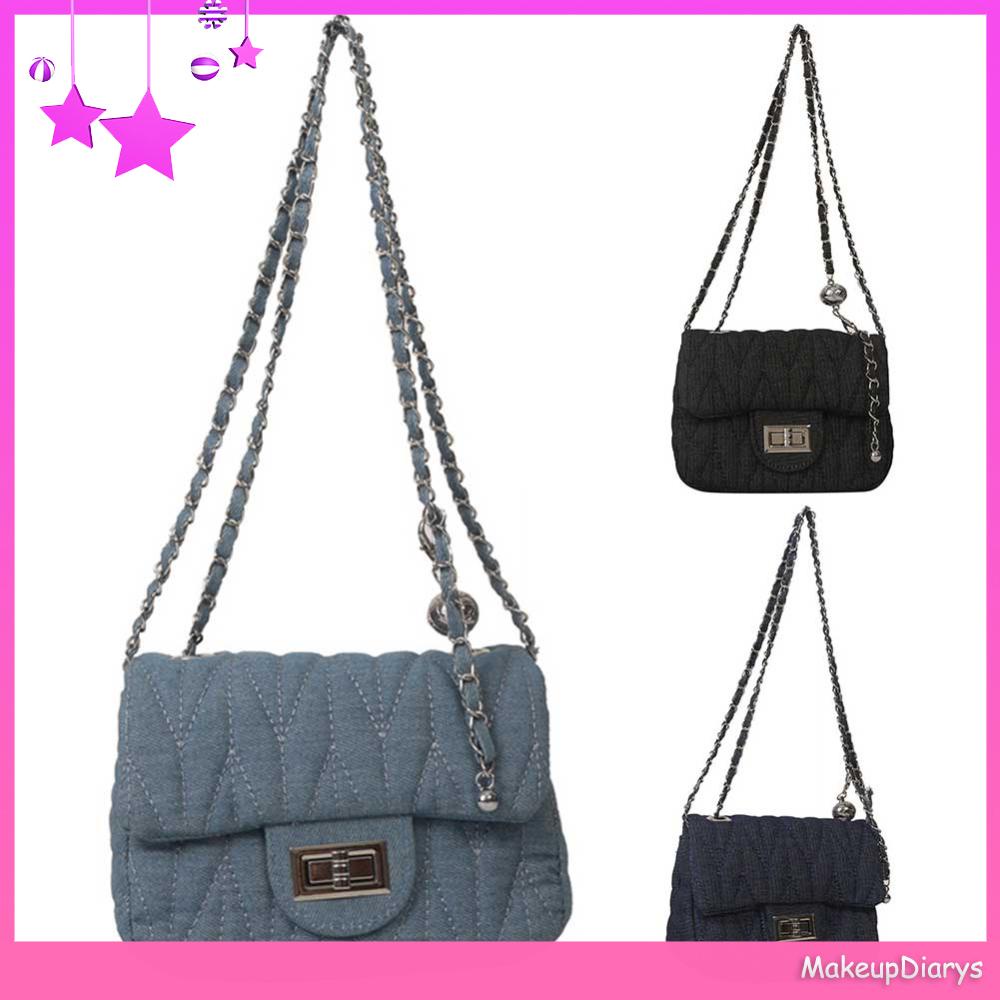 ★ Mỹ Phẩm Trang Điểm ★ Túi denim Đeo Chéo Thời Trang Dành Cho Nữ