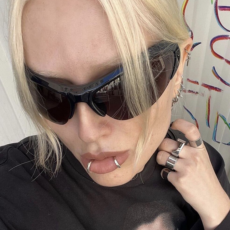 Kính Mát Nửa Gọng Phong Cách hip hop Âu Mỹ Mới 2023