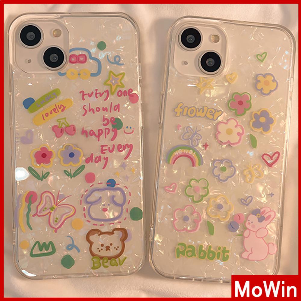 Ốp lưng iPhone 15 Pro Max Ốp Lưng Trong Suốt Họa Tiết Vỏ Bìa Cứng TPU Mềm Hình Bướm Hoa Cún Con Thỏ Tương Thích Với iPhone 14 Pro Max 13 Pro Max 12Pro Max 11 XR XS MAX 8Plus