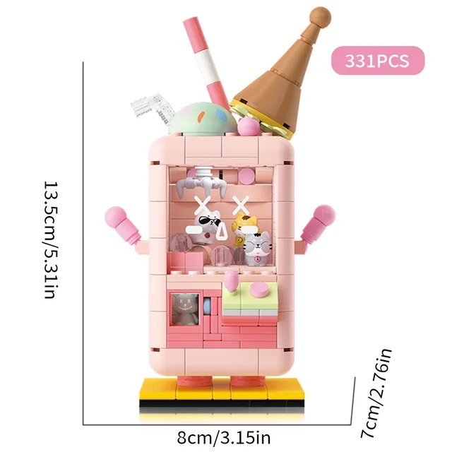 MINI PARTICLES 2096-2099 CLAW MACHINE CROSS-DRESSING SERIES DESKTOP DECORATION ASSEMBLING BUILDING BLOCKS BUILDING BLOCK MAINAN KIDS TOYS LEGO BRICKS TOY DIY LEGO FLOWER GAME PERIPHERAL DOLL TOYS GIFTS