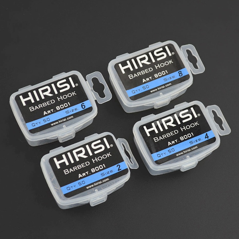 Hirisi Set 50 Lưỡi Câu Cá Phủ Thép carbon 8001
