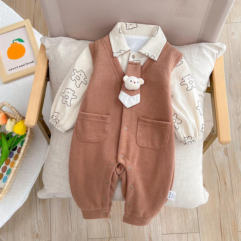 Bộ body dài tay bodysuit áo liền quần bộ đồ liền thân Babyshop88 cho bé trai bé gái M13.9.23-1