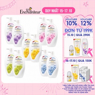Bộ 2 sữa tắm hương nước hoa dưỡng da thơm mịn Enchanteur 650gr/chai