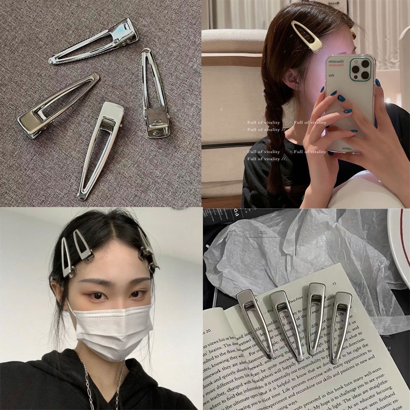 Kẹp Tóc Kim Loại Hình Giọt Nước Rỗng Kiểu Dáng Ngọt Ngào 1 Cái