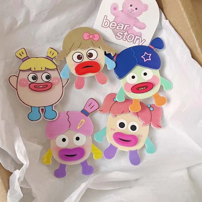 Kẹp Tóc Hình Búp Bê dopamine Dễ Thương Cho Bé Gái