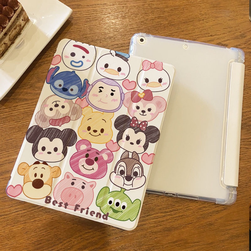 Dễ Thương Ốp Máy Tính Bảng Mềm Họa Tiết Hoạt Hình Có Ngăn Đựng Bút Cho ipad gen10 7 / 8 / 9 air4 air5 pro11 "pro12.9" mini6