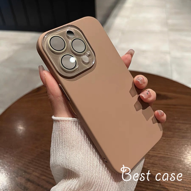 Ốp Điện Thoại Cứng Siêu Mỏng Bề Mặt Nhám Màu Nâu / Nâu Cho iphone 11 12 13 14 15 pro max 11pro 15plus