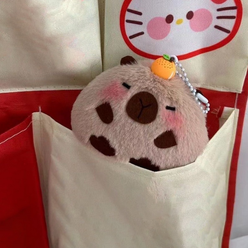 1 Búp Bê Nhồi Bông capybara Hình Ngôi Sao Hoạt Hình Mềm Mại Có Móc Khóa Trang Trí Ba Lô / Túi Xách / Xe Hơi