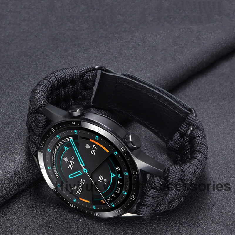 Dây Đeo Tay 20mm 22mm Bằng Nylon Bện Cho Đồng Hồ Thông Minh Samsung Galaxy Watch 3 41 45mm Huawei Watch GT3 GT 2e GT2