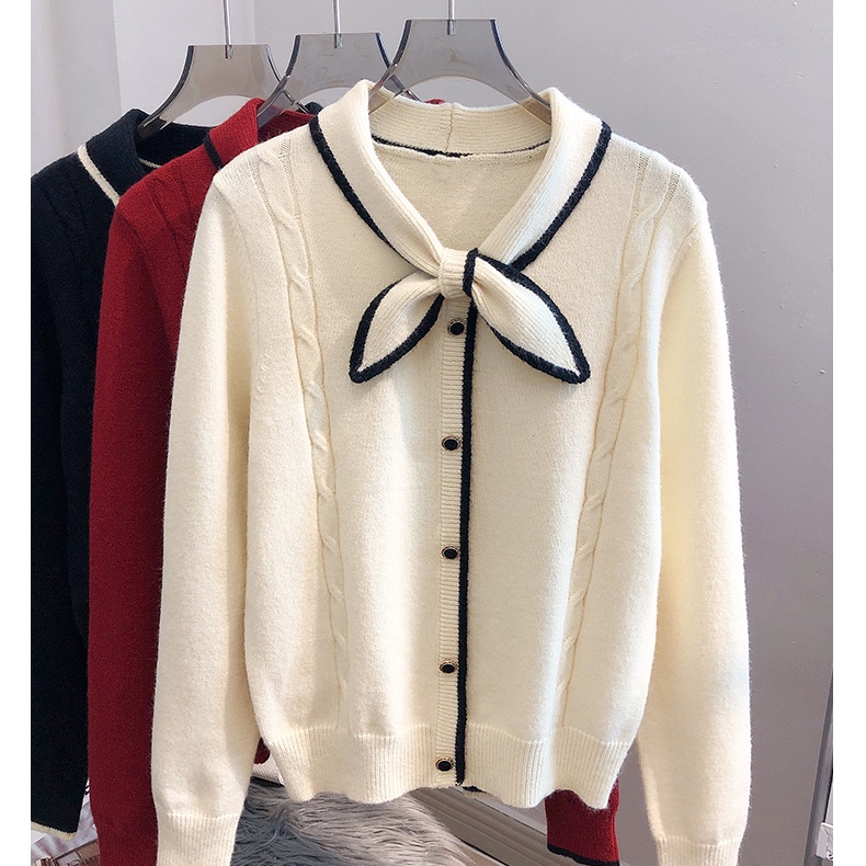 Áo sweater cotton mc Tay Dài Màu Sắc Tương Phản Thời Trang Thu Đông 25433v Cho Nữ