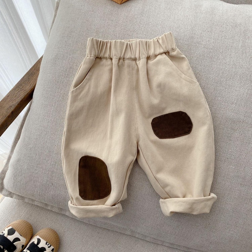 Quần Dài Dáng Rộng Bằng cotton Phong Cách Hàn Quốc Thời Trang Cho Bé Trai