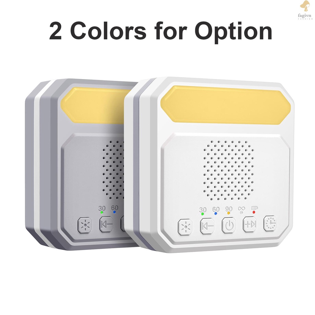 Máy Tạo Tiếng Ồn Trắng Để Bàn Với Đèn Ngủ 21 Âm Nhạc 30 Phút / 60 Phút / 90 Phút Có Pin Tai Nghe 3.5mm #FAGI