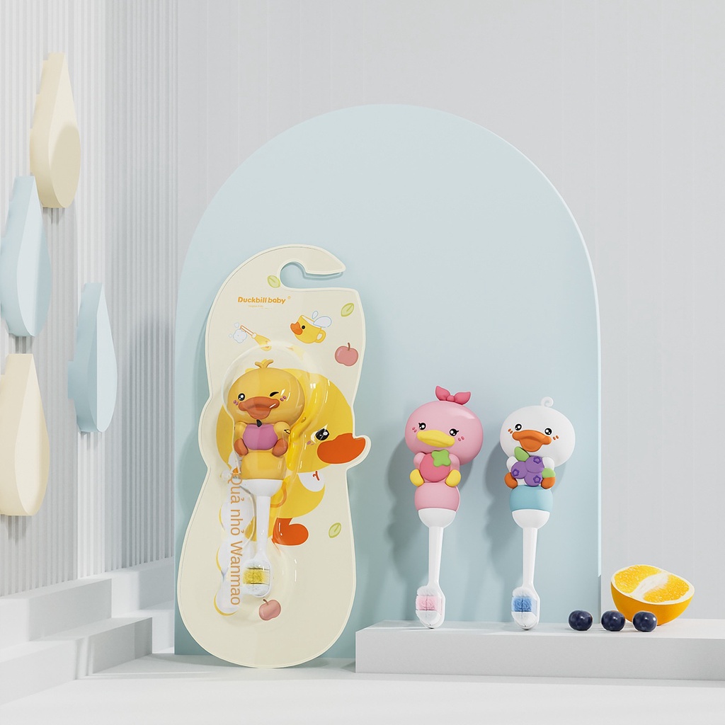 Bàn Chải Đánh Răng Lông Mềm Hình Hoạt Hình Cho Trẻ Em 2-12 Tuổi