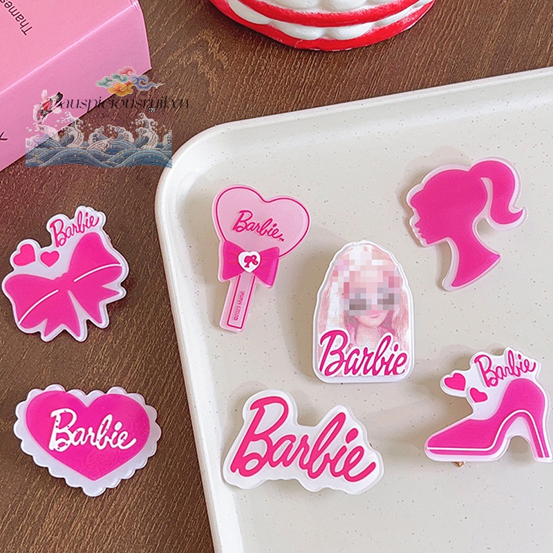 Auspiciousrui1 Kẹp Tóc Hình Búp Bê barbie Màu Đỏ Hồng Ngọt Ngào Cá Tính Cho Nữ