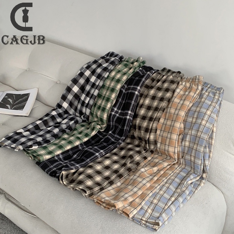 Quần Nhung Ống Rộng Lưng Cao Họa Tiết Kẻ Sọc Thời Trang Mùa Đông Ấm Áp Cho Nữ
