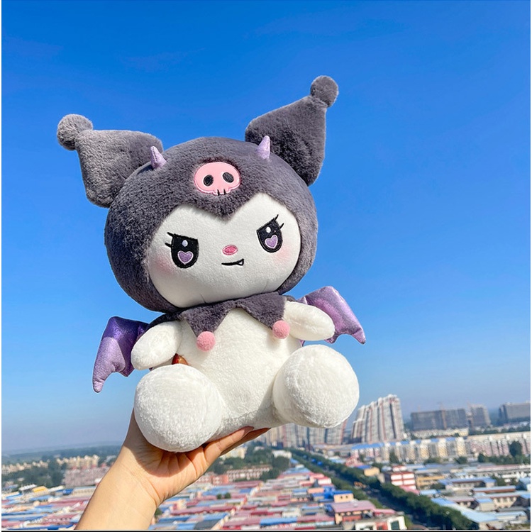 Mới Thú Nhồi Bông Hình kuromi melody Có Đôi Cánh Màu Tối Xinh Xắn