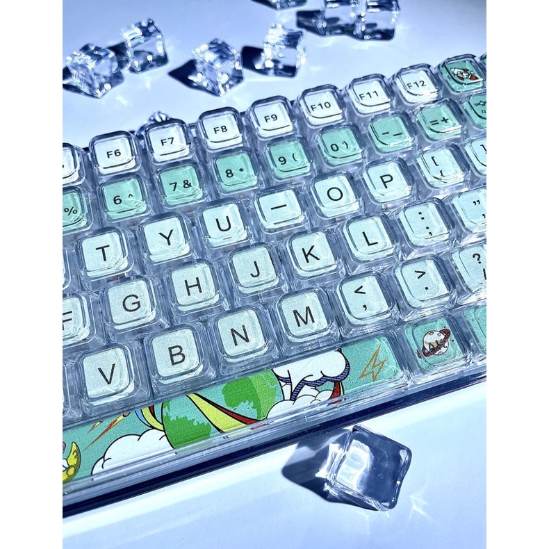 Keycap phi hành gia, keycaps 84 phím, XDA cao 9,5mm, nhuộm thăng hoa PBT, thích hợp cho bàn phím phím 87/68/84/104/108