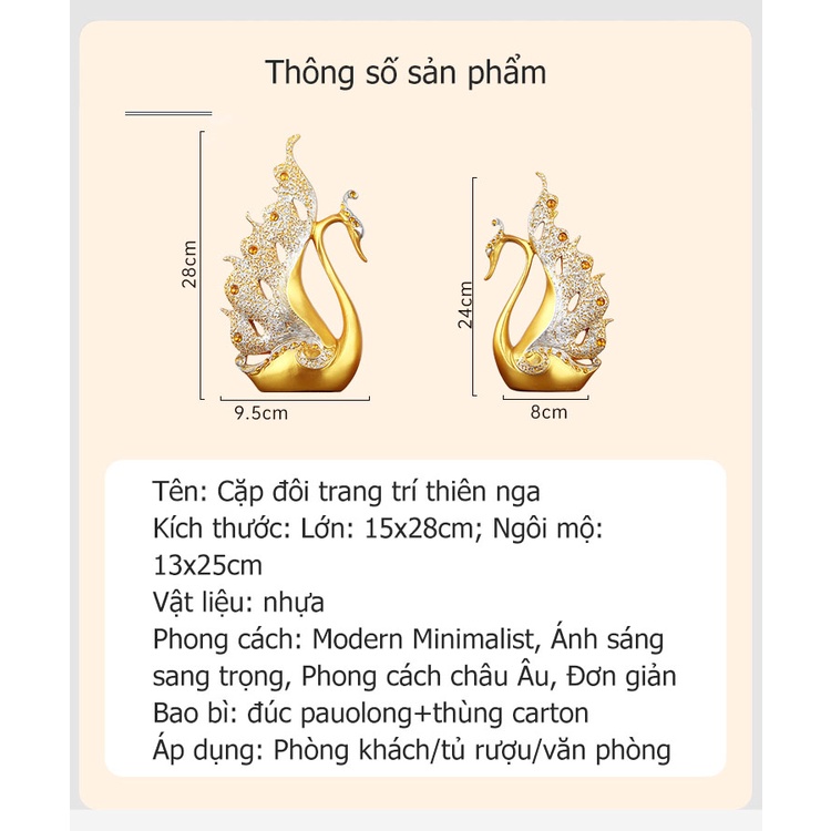 Đồ trang trí thiên nga, đồ trang trí nhà theo phong cách châu Âu, trang trí phòng ngủ phòng ngủ, quà tặng trang trí đồ n