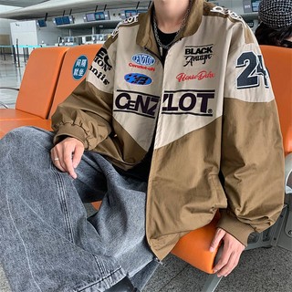 Motorcycle Baseball Uniform Men's Spring and Autumn American Embroidery Stitching Contrast Color Coat Fashion Brand Design Loose Couple Jacket uj1Z