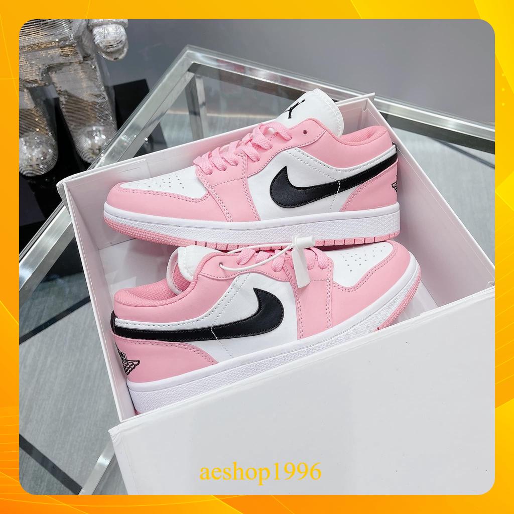 Giày thể thao nũ JD1 jordan 1 low hồng trắng cổ thấp dễ phối đồ mới Trend 2023