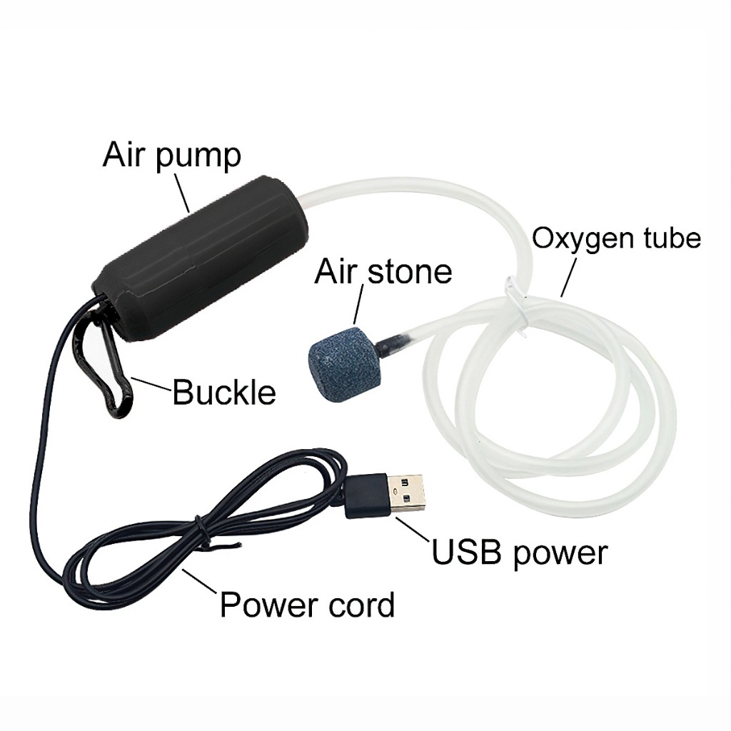 Máy Sủi Oxy Mini Kết Nối USB - Sục Khí Oxi Cho Bể Cá Cảnh Siêu Nhẹ Và Yên Tĩnh