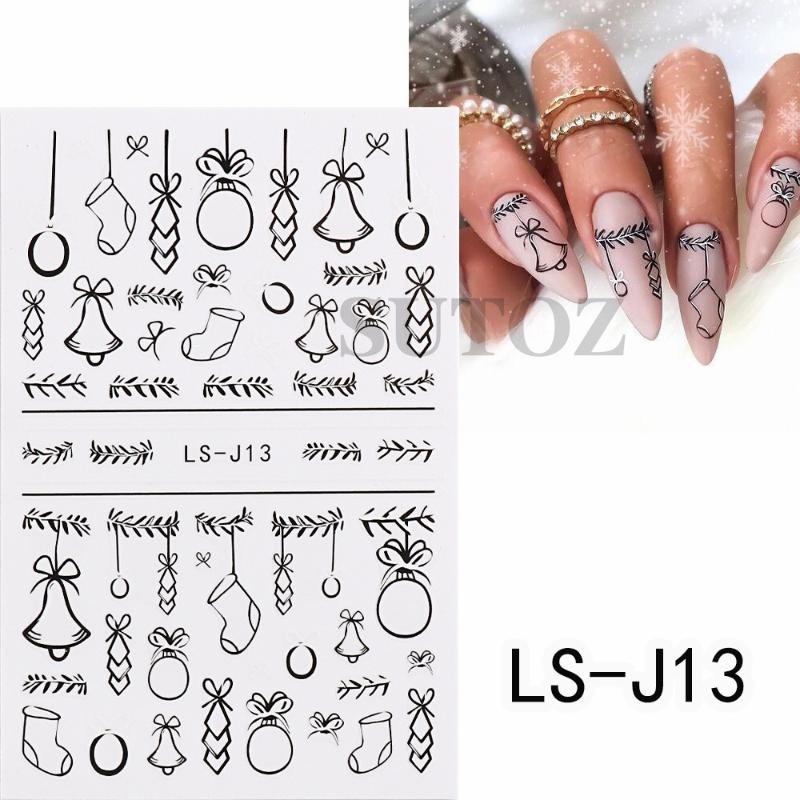 Mới Sticker Họa Tiết Cây Thông Giáng Sinh 3d Trang Trí Móng Tay