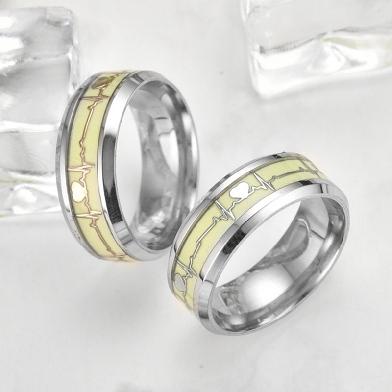 Nhẫn Thép Titan Phát Quang Trong Bóng Tối Độc Đáo HB