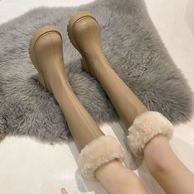 ❤️ Bán Nóng❤️ Giày Bốt Lót Lông Cừu Dày Dặn Chống Thấm Nước Thời Trang Xuân Thu 2023 Cho Nữ