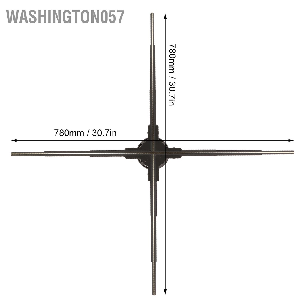 Washington057 Quạt hình ba chiều 3D Máy chiếu WiFi 30 7x30 7in Độ phân giải 2000x928 LED cho màn quảng cáo 100‑240V