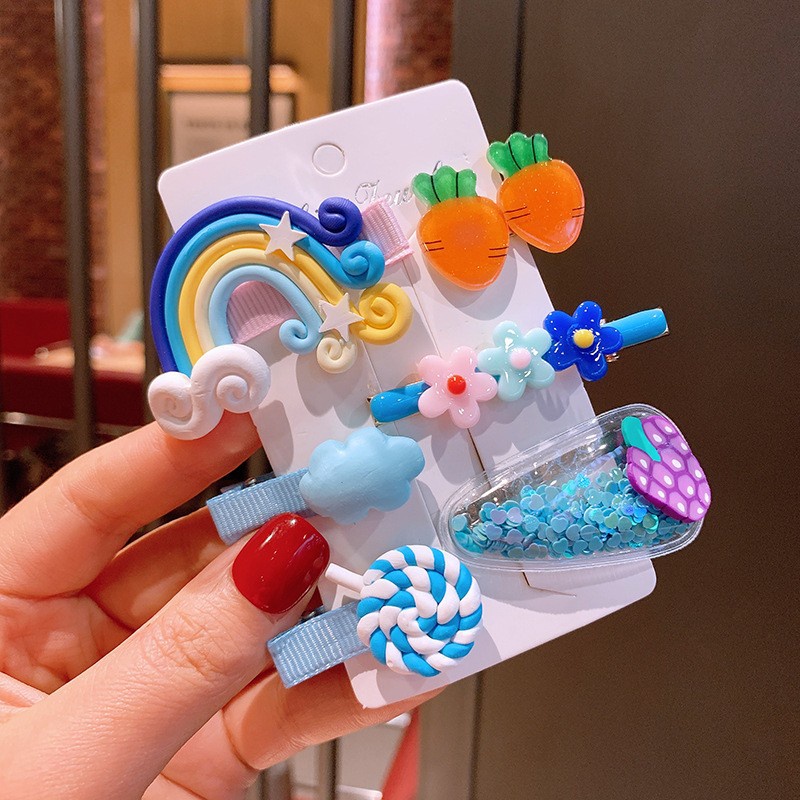Set 6 Kẹp Tóc Dễ Thương Phong Cách Hàn Quốc Cho Bé Gái
