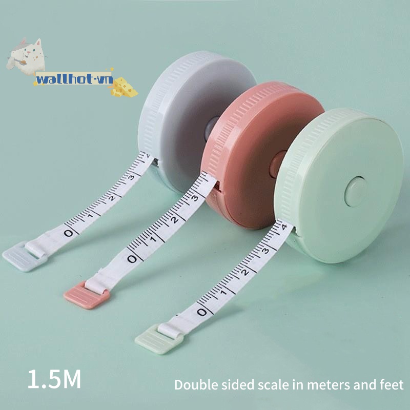 Wallhot > Thước Dây Kép Đo Lường mini Hình Tròn Linh Hoạt Tự Thu Gọn Dùng Trong May Vá