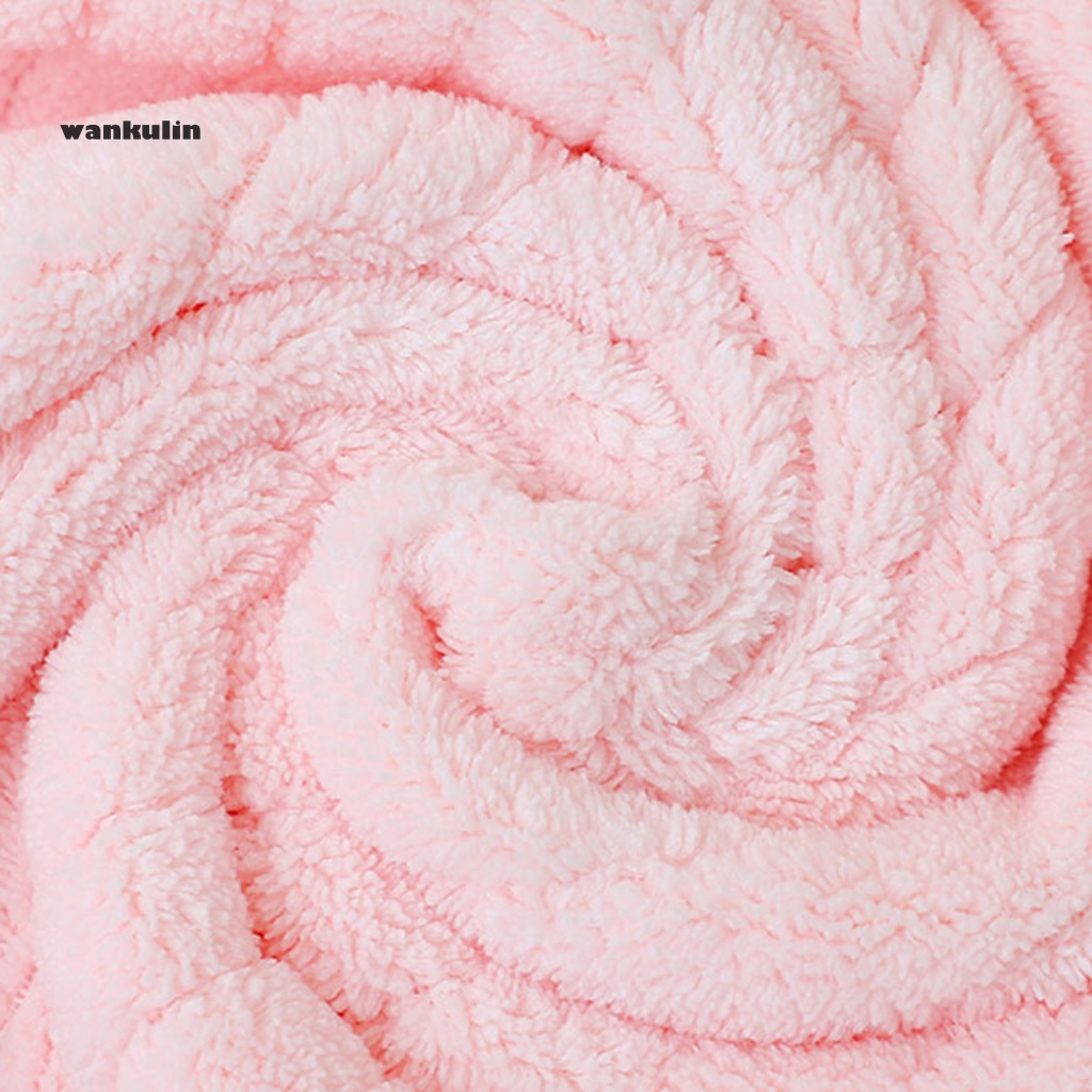 Wankulin Khăn Tắm Lông Cừu San Hô Dày Dặn Mềm Mại Họa Tiết Hoạt Hình Lâu Trôi Cho Bé