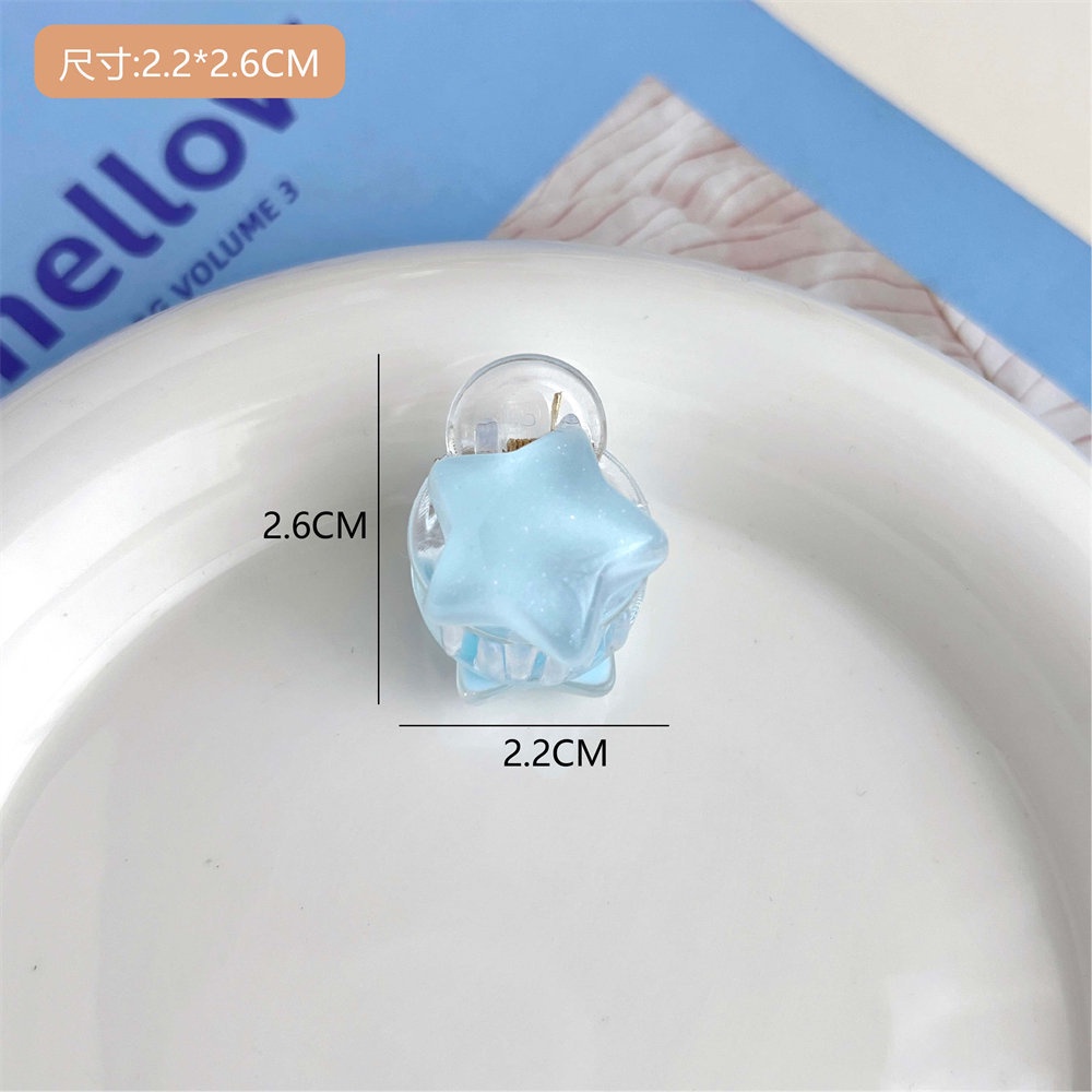 PVN61571 Set 8 Kẹp , 1 Dây Buộc Tóc Hình Đám Mây / Ngôi Sao / Đám Mây Xanh Dương Dễ Thương Cho Bé Gái T2