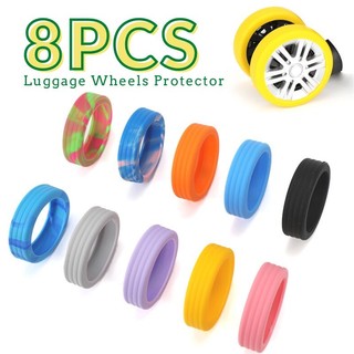 Bộ 8 Vòng Cao Su silicone Bọc Bảo Vệ Bánh Xe Giảm Tiếng Ồn Cho Vali Du Lịch