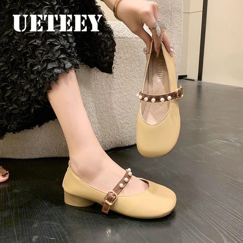 UETEEY  giày búp bê đế cao lolita giày Mary Jane Đế da mềm đế thời trang Êm ái Hiện đại Phóng khoáng Phối màu tinh tế FLF23A0UML 43Z231025